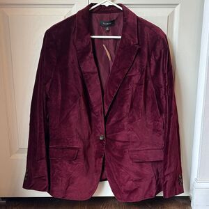 Talbots Velvet Rich burgundy deep red women’s  Blazer suit jacket size 20 NWT